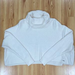 Chunky white crop top sweater